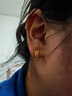 賽菲爾生日禮物黃金耳環(huán)女足金雙排仿鉆耳圈耳飾禮物 一對(duì) 約1.62克 曬單實(shí)拍圖