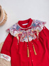 G.DUCKKIDS小黃鴨一周歲禮服男女寶寶抓周衣服中國(guó)風(fēng)百天滿月嬰兒連體衣秋季 紅色 66cm 66碼1.5-3月建議寶寶11-15斤 曬單實(shí)拍圖