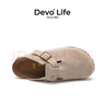 Devo Life【鄧恩熙同款】軟木拖鞋女春夏季舒適包頭拖鞋勃肯鞋女士拖鞋3624 灰色反絨皮(鄧恩熙同色) 38 （建議拍小一碼） 曬單實(shí)拍圖
