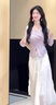 艾珠兒（Aizhuer）法式紫色長袖連衣裙子女秋季2025新款小個子溫柔穿搭氣質(zhì)套裝長裙 紫色上衣+白色半裙【套裝】 M 45/55kg 曬單實(shí)拍圖