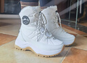 雪中飛雪地靴男女款2025冬季加絨保暖高幫厚底抗寒情侶棉鞋 白色 37 曬單實(shí)拍圖