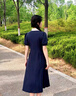 初語(yǔ)減齡連衣裙2025春夏季新款收腰顯瘦中長(cháng)款POLO裙學(xué)院風(fēng)裙子 藏青色 M 曬單實(shí)拍圖