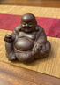 宏中紫砂茶寵彌勒佛可養茶桌擺件全手工笑佛擺件精品小和尚茶玩 托寶彌勒佛-原礦紫泥-小號 曬單實(shí)拍圖