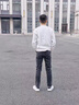 真維斯棉彈修身牛仔褲男士秋季新款潮流百搭時(shí)尚簡(jiǎn)約小腳直筒褲男 煙灰 32 曬單實(shí)拍圖
