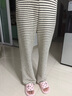 婧麒（JOYNCLEON）孕婦褲春秋季外穿條紋居家闊腿褲2025新款不勒肚子長(cháng)褲孕婦裝 白色條紋 M 曬單實(shí)拍圖