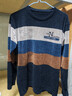 皮爾卡丹春秋季羊毛t恤男長(cháng)袖條紋圓領(lǐng)針織衫男士寬松休閑雪尼爾毛衣男薄 535藍色 3XL 185 170-190斤 曬單實(shí)拍圖