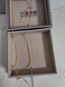 六福珠寶足金車(chē)花珠拼接金珠黃金項鏈鎖骨素鏈 計價(jià) F63TBGN0052 3.96克(含工費408元) 曬單實(shí)拍圖