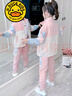 G.DUCKKIDS品牌童裝女童套裝春秋款洋氣女孩外套t恤褲子休閑三件套中大童潮 粉色三件套 130 曬單實(shí)拍圖