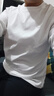 拇指白小T李乃文同款二代長袖T恤男秋季純棉純色百搭打底衫 皓白 L 曬單實(shí)拍圖