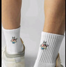 子墨棉品【幾何怪】襪子男士中筒夏季棉毛巾底卡通可愛(ài)男生襪潮流中幫個(gè)性 2白+2黑 均碼 （四季常規款） 曬單實(shí)拍圖