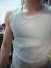 大美兔重磅310G無(wú)袖坎肩男士背心顯大夏季運動(dòng)休閑健身訓練T恤打底 白色純凈版 XL(140-170斤) 曬單實(shí)拍圖