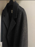 伊芙麗蔣欣代言【鎮店爆款】駝絨桑蠶絲高級雙面毛呢外套羊毛大衣女冬季 暗灰 M 115-135斤 曬單實(shí)拍圖