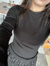 半高領(lǐng)打底衫女內搭春季新款修身顯瘦長(cháng)袖t恤上衣打底衫T恤短袖 炫半高領(lǐng)長(cháng)袖T恤黑色 XL 曬單實(shí)拍圖