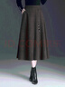 皮爾卡丹（pierre cardin）半身裙咖色毛呢a字裙女2026秋冬新款后松緊高腰遮胯顯瘦中長(cháng)擺裙 摩卡棕【裙長(cháng)75/有口袋】 S 60-90斤 曬單實(shí)拍圖