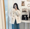 顧冰仿真皮草外套女冬季仿水貂絨皮草外套皮毛一體寬松感歐貂大衣 白色 S 90-110斤 曬單實(shí)拍圖