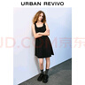 UR2025夏季新款女裝法式木耳邊系帶打攬無(wú)袖連衣裙UYY750068 正黑 S 曬單實(shí)拍圖
