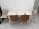 林氏家居奶油風(fēng)巖板餐桌小戶(hù)型吃飯桌子家用客廳大象腿餐桌椅組合LS575R1 【1桌4椅|1.4米】餐桌+餐椅211 曬單實(shí)拍圖