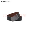 蔻馳（COACH）【品牌直供】男士C紋板扣寬版牛皮革腰帶38MM黑色配棕色CQ009 曬單實(shí)拍圖