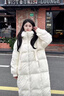 矜持范棉服女2025新款棉襖女冬季棉衣寬松韓系面包保暖過膝加厚長款百搭 米白色 M 建議80-120斤 曬單實拍圖