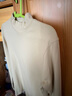 無(wú)印良品（MUJI）女式 起毛羅紋編織半高領(lǐng)長(cháng)袖T恤 上衣打底衫女款內搭春秋女裝 淺黃色 M （160/84A） 曬單實(shí)拍圖