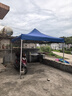 歌途樂(lè )遮陽(yáng)棚雨棚四腳帳篷大傘戶(hù)外加厚擺攤折疊伸縮棚雨篷四角停車(chē)棚 【3x3米】【加粗霸金剛】藍色 曬單實(shí)拍圖