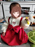 G.DUCKKIDS小黃鴨女童連衣裙春秋嬰兒衣服兒童公主裙抓周女寶寶周歲禮服裙子 紅色 90 尺碼1~2歲【 80-90cm】 曬單實(shí)拍圖