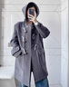 ELAND【100%綿羊毛】衣戀毛呢外套女長(cháng)袖休閑大衣2025秋季新款 EEJWF4TE01灰色(15)Grey XS /155 曬單實(shí)拍圖