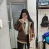 獨孤伽羅皮毛一體外套女皮衣春秋季羊絨真皮機車服皮草冬季加厚B3飛行服 黑色白毛 46  95-105斤 曬單實拍圖