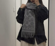蔻馳（COACH）女士雙面經(jīng)典標志山羊絨保暖長(cháng)圍巾 鴿灰色 曬單實(shí)拍圖