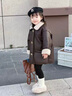 G.DUCKKIDS小黃鴨童裝女童外套冬季2024新款加厚兒童皮衣小女孩時(shí)尚衣服保暖 咖色 130 （建議身高120cm 8-9歲）cm 曬單實(shí)拍圖