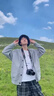 WASSUP HERMU官方外套男女春秋季大碼華夫格衛(wèi)衣男日系慵懶松弛風(fēng)針織開衫夾克 灰色 XL （推薦130-150斤） 曬單實拍圖
