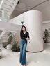 美麗衣櫥（BEAUTIFUL WARDROBE）美式復古大褲腳牛仔褲女款2025秋季寬松垂感拖地闊腿褲子女 曬單實(shí)拍圖