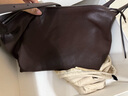 裘真【明星同款】植鞣牛皮羊皮雙耳hobo單肩斜挎大容量包包女 咖啡色-加大號(羊皮）預售9天 曬單實(shí)拍圖