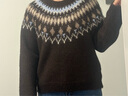 紅袖（hopeshow）費爾島針織衫2025冬季新款女裝【北歐冬日】撞色提花圓領(lǐng)百搭毛衣 濃郁茶色044 M 曬單實(shí)拍圖