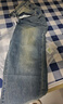 Homlean美式水洗牛仔褲男春夏高街痞帥寬松直筒闊腿長(cháng)褲子HS05黑灰2XL 曬單實(shí)拍圖