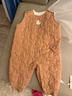 巴厘小豬寶寶夾棉連體衣服秋冬加厚保暖背心哈衣無(wú)袖棉襖冬季嬰幼兒背帶褲 蜜糖棕 80cm 曬單實(shí)拍圖