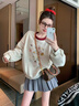 拼接小貓刺繡衛衣女春秋2025新款潮牌圓領(lǐng)無(wú)帽韓系慵懶風(fēng)寬松上衣 灰色 M (1) 【80-110斤】 曬單實(shí)拍圖