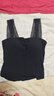 伊維斯【蕾絲花邊】背心女帶杯墊 平口方領(lǐng)美背吊帶打底內衣可外穿 烏黑 均碼 曬單實(shí)拍圖