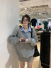 假兩件灰色衛衣女2025新款秋冬季韓系寬松慵懶風(fēng)設計感上衣服潮流 藍拼灰 M 曬單實(shí)拍圖