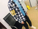 羅蒙（ROMON）格子長(cháng)袖襯衫男士2025夏季潮流寬松免燙襯衣休閑外套男上衣服男裝 1-9-36-S160-1紅色 XL （約120-135斤可穿) 曬單實(shí)拍圖