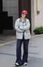 Teenie Weenie小熊羽絨服女裝25冬款時(shí)髦舒適翻領(lǐng)夾克兩件套羽絨服 灰色 M 曬單實(shí)拍圖