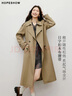紅袖獨特超好看風(fēng)衣春秋季新款女裝英倫風(fēng)系帶翻駁領(lǐng)顯瘦通勤長(cháng)款外套 牛奶咖035 XS 曬單實(shí)拍圖