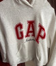 GAP女裝2025秋季新款撞色Logo寬松抓絨套頭連帽衫衛(wèi)衣上衣792499 淺灰白 M (165/88A) 亞洲尺碼 曬單實拍圖