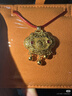 老鋪黃金古法手工足金項鏈 · 花絲琺瑯福壽平安鎖吊墜（金鏈款） 金重約17.0g 曬單實(shí)拍圖