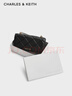 CHARLES&KEITH質(zhì)感菱格鏈條小方錢(qián)包女包包女包生日禮物CK6-10680924 Black黑色 XS 曬單實(shí)拍圖