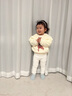 成長(cháng)寄嬰兒打底褲冬季純棉加絨加厚女童一條過(guò)冬兒童蠶絲棉褲寶寶連褲襪 【1條裝】白色（公仔款） 【蠶絲填充 蓄熱保暖】 2-4歲 M碼【 建議身高90-102cm】 曬單實(shí)拍圖