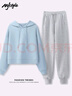 MJ STYLE時(shí)尚休閑套裝女2026春秋新款純色親膚舒適運動(dòng)系列一整套衛衣衛褲 曬單實(shí)拍圖