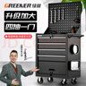 綠林（GREENER）移動(dòng)工具柜工具車(chē)手推車(chē)多功能工具箱汽修五金抽屜式維修收納柜 DA27【綠黑】七抽屜工具車(chē) 曬單實(shí)拍圖