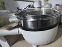 美的（Midea）電炒鍋 電火鍋 電蒸鍋 電煮鍋 家用多用途炒菜專(zhuān)用鍋 4L一體電熱鍋不粘鍋 HGE2811B 配蒸籠木鏟 曬單實(shí)拍圖