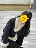 妙奕嘉外套女秋冬加絨加厚牛仔外套女生小個(gè)子夾棉毛絨韓系百搭短款外套 毛絨拼接牛仔外套【黑色】 M 【建議95-105斤】 曬單實(shí)拍圖